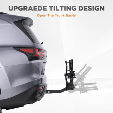 TANX Bike Racks for Ebikes,Fat Tire Bike Rack for Tow Hitch 2-Bike 160 lbs Capacity,Hitch Bike Rack for Heavy E Bike, Wobble Free Smart Tilting Folding Bicycle Car Racks for Standard, 2 inch Receiver - Image 3