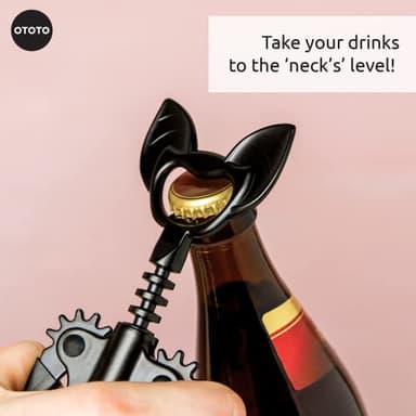 OTOTO Vino Spooky Bat 2-in-1 Wine & Beer Opener, Corkscrew & Bottle Opener - Goth Wine Accessories & Gifts for Wine Lovers - Image 5