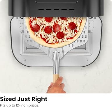 CHEFMAN Indoor Pizza Oven - Makes 12 Inch Pizzas in Minutes, Heats up to 800°F - Countertop Electric Pizza Maker with 5 Touchscreen Presets, Pizza Stone and Peel Included - Stainless Black - Image 5