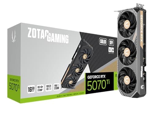 ZOTAC Gaming GeForce RTX 5070 Ti Solid SFF OC DLSS 4 16GB GDDR7 256-bit 28 Gbps PCIE 5.0 Gaming Graphics Card, IceStorm 2.0 Advanced Cooling, ZT-B50710J3-10P - Image 1