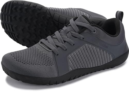 WHITIN Men's Wide Barefoot Minimalist Shoes Zero Drop Trail Running Sneaker Size 10 Cross Training Minimus Weightlifting Walking Sport Gym Dark Grey 43 - Image 1