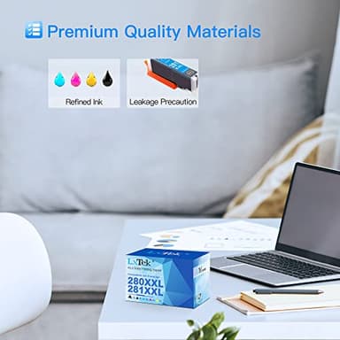 LxTek Compatible Ink Cartridge Replacement for Canon PGI-280XXL CLI-281XXL PGI 280 XXL CLI 281 XXL to Compatible with TR8520 TS8322 TS9120 TS6220 TS9520 TS8220 TS9521C TS6120 TS8120 (5-Pack) - Image 5