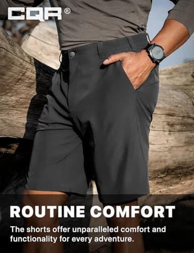 CQR Men's Quick Dry Stretch Hiking Cargo Shorts, Lightweight Water Resistant Tactical Casual, Golf & Outdoor with Pockets, Routine Charcoal, 30W x 10L - Image 8