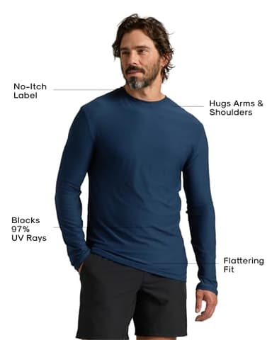 True Classic Workout Shirts for Men – Mens Shirts & Muscle Shirt for Men, Gym Shirt, Mens Tank Top and Athletic Base Layer, Workout Tee Long Sleeve, Pack of 1, Navy, S - Image 2