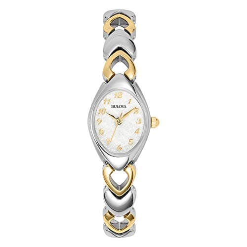 Bulova Ladies' Classic Two-Tone Stainless Steel 3-Hand Quartz, White Patterned Dial Style: 98V02 - Image 1