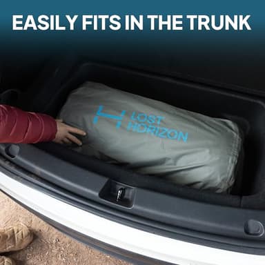 LOSTHORIZON Camping Air Mattress with Foam for Tesla, Self Inflating Sleeping Pad with Air Pump, 4.5" Thick, R-Value 13, Model Y - Image 6