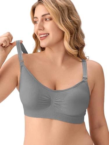 Angelhood Nursing Bra 5 Pack Womens Maternity Breastfeeding Bra Seamless Wireless Sleep Bra with Bra Extenders - Image 3