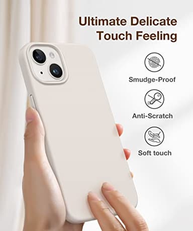 GONEZ Magnetic for iPhone 14 Case, Compatible with Magsafe, with Screen Protector + Camera Protector, Anti-Scratch Microfiber Lining, Liquid Silicone Shockproof Protective Phone Case, Stone - Image 7