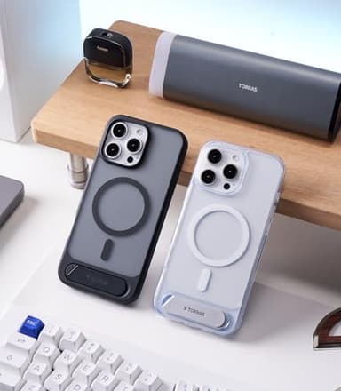 TORRAS for iPhone 16 Pro Max Case Diamond Clear | Strong Magnetic & Seamless Stand, Fit for MagSafe, Military-Grade Drop Protection, Sturdy Adjustable Built-in Kickstand, Slim Anti-Yellowing - Image 8