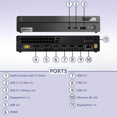 Lenovo ThinKCentre neo 50q Gen 4 Tiny 1L Business Mini Desktop Computer, 13th Gen Intel 8-Core i5-13420H (Beat i7-1355U), 16GB DDR4 RAM, 512GB PCIe SSD, 2 DisplayPorts, WiFi 6, Win 11 Pro, Vent-Hear - Image 3