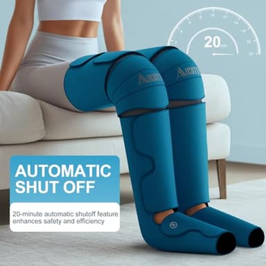 Professional Air Compression Leg Massager with Heat - Ideal Christmas, Mother's Day & Father's Day Gifts for Women, Men, Dad & Mom from Daughter or Son - Pain Relief for Foot, Calf, Knee & Thigh - Image 3