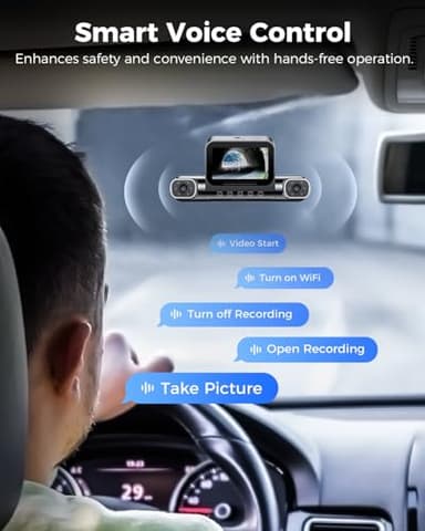 AZDOME 360° 4 Channel Dash Cam, Built-in 128GB eMMC, 2K+1080P*3 Dashcam Front and Rear Inside Left Right, Voice Control, 5G WiFi Dash Camera for Cars with 4 Adjustable Lenses, IR Night Vision, M660 - Image 7