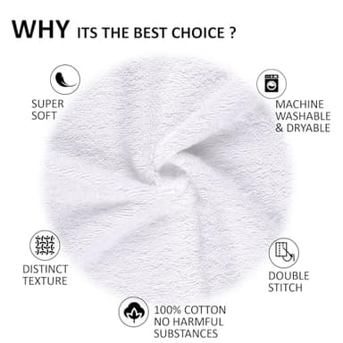 Quick-Dry, Soft & High Absorbent Bath Towels 27"x54" Cotton Turkish Bath Towel Set of 4 | Daily Use 100% Cotton Towels for Bathroom, Gym & More | Bathroom Towels Set (4 Pcs, White) - Image 4