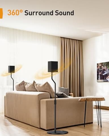 Perlegear Speaker Stand Pair, 28” to 38” Height Adjustable Surround Sound Speaker Stands for Small Bookshelf, Satellite Speakers, and Studio Monitors up to 5lbs, Tool-Free Floor Speaker Stand, PGSS11 - Image 3