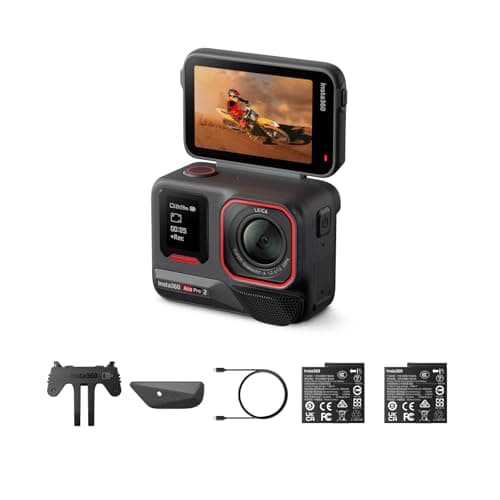 Insta360 Ace Pro 2 Dual Battery Bundle -8K Waterproof Action Camera Co-Engineered with Leica, 1/1.3" Sensor, Dual AI Chip, Leading Low Light, Superior Audio, Flip Screen & AI Editing for Motorcycling - Image 1