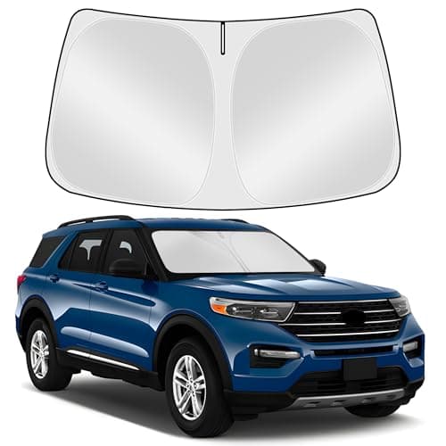 Tombyda Windshield Sunshade for Ford Explorer 2020-2025 Front Window Sun Shade Custom Sunscreen Double Layers Design - Image 1