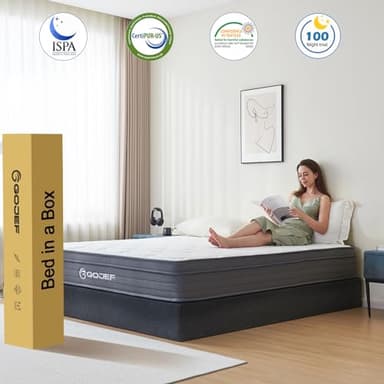 Gojef Full Size Mattress, 12 Inch Hybrid Memory Foam Mattress in a Box with Independent Spring, Soft and Pressure Relief, CertiPUR-US Certified - Image 7