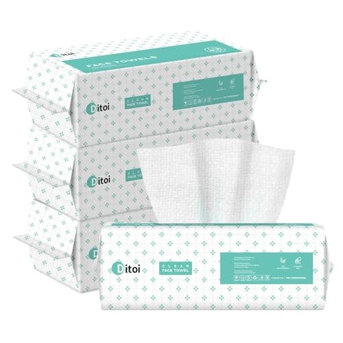 Ditoi Disposable Face Towels,Ultra Soft &Thick Facial Cloths for Makeup Removal, Skincare & Daily Cleansing,Nursing 240 Count - Image 1