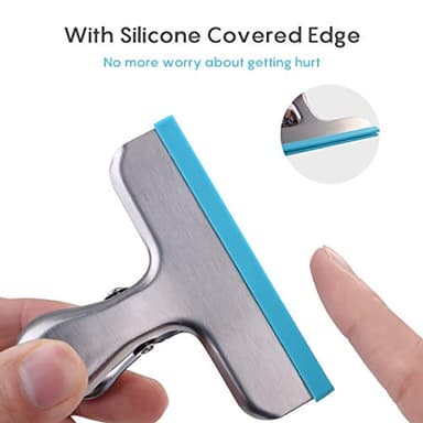 HOUSE AGAIN 12 Pack Stainless Steel Chip Bag Clips Covered with Silicone - NO More Sharp Edges - Color Coded for Food Bags - Air Tight Seal, Heavy Duty for Kitchen and Office, 3 Inches - Image 2