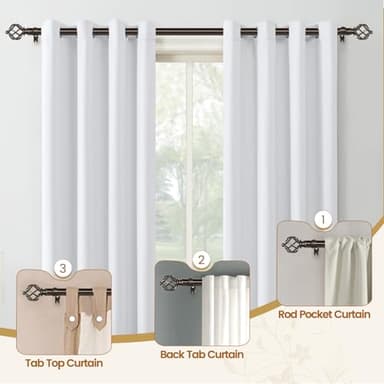 KAMANINA Bronze Curtain Rod 32 to 58 Inch(2.6-4.8ft), Adjustable Curtain Rods for Windows 28 to 48 Inch, 3/4 Inch Splicing Drapery Rods with Twisted Cage Finial - Image 4