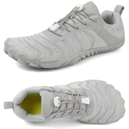 Barefoot Shoes Men Women Minimalist Shoes Zero Drop Workout Cross-Trainer Hiking Water Wide Toe Box Grounded Footwear Weightlifting Walking Grey - Image 1