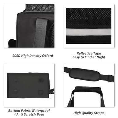 Wakytu Dog Carriers for Small Dogs, Cat Carrier Travel, Expandable, Collapsible, 900D High Density Oxford Cloth, Wear-Resisting, Anti Tearing, Reflective Tape,Safety Lock Zipper - Image 7