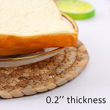 MRS WOODS EVENTS Round Woven Placemats Set of 8, 13.5 Inch Rattan Boho Place Mats Water Hyacinth Place Mats Farmhouse Wicker Placemat Heat Resistant Placemats for Dining Table Indoor Outdoor Placemats - Image 7