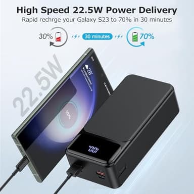 POIYTL 50000mah Power Bank 22.5W Fast Charging Portable Charger USB-C with 4 Outputs & 2 Inputs LED Display Huge Capacity External Battery Pack for iPhone, Samsung, iPad etc - Image 8