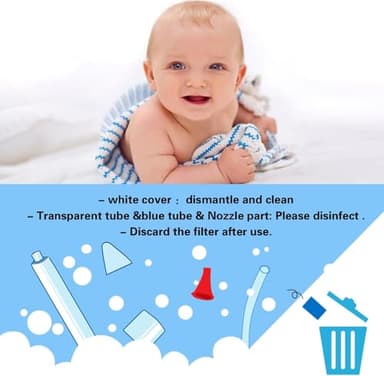 Baby Nasal Aspirator with 24 Filters , Baby Nose Sucker for Toddler, Sealed Design & Soft Silicone Tip, BPA-Free - Image 6