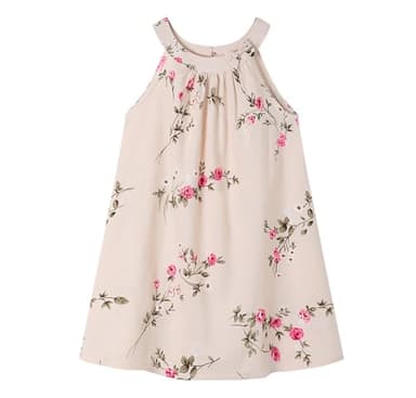 Little Big Girl Linen Casual Dress Cosy Summer Floral Tank Vest Shift Shirt Dress 2T - Image 1