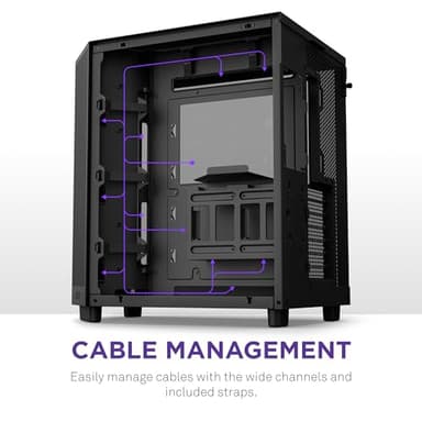 NZXT H6 Flow RGB Mid-Tower Airflow Case with 3 RGB Fans, Panoramic Glass Panels, Cable Management - Black - Image 6