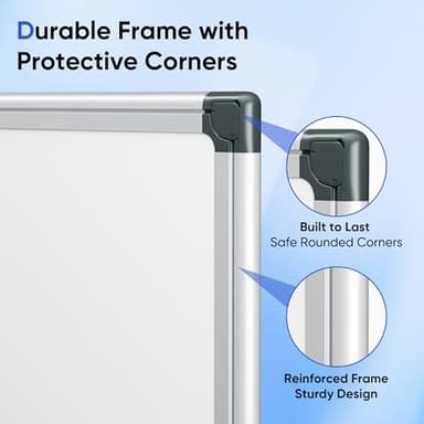 VUSIGN 48" x 36" Large Magnetic Whiteboard for Wall, Dry Erase Board with Silver Frame, Wall Mounted White Board for Classroom, Office, Home – Includes Markers, Magnets & Eraser - Image 5
