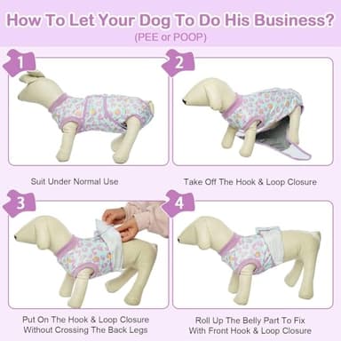 Kuoser Dog Recovery Suit for Dogs After Surgery,Professional Surgical Onesie for Female Male Dogs Spay Neuter,Soft Dog Surgery Suit Bodysuit for Abdominal Wounds Skin Disease,Light Purple Leopard M - Image 6