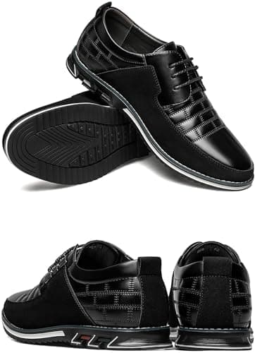 Mens Dress Shoes Comfortable Fashion Dress Sneakers Men Premium Vegan Leather Casual Shoes Business Office Wedding Formal Modern Oxfords - Image 7