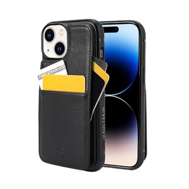 Vaultskin for iPhone 15 Case - Slim Leather Case with Card Holder, Magnetic Closure and Drop Protection, Stylish Wallet Case for iPhone 15, Ideal Gift (Eton, Black) - Image 8