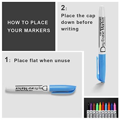 Volcanics Dry Erase Markers Low Odor Fine Whiteboard Markers Thin Box of 12, 10 Colors - Image 5