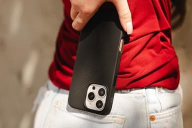 ZAGG Luxe Snap Case for iPhone 16 Pro - MagSafe Wireless Charging, 10ft Drop Protection, Eco-Friendly, Graphene Reinforced, Ripple Design, Black - Image 7