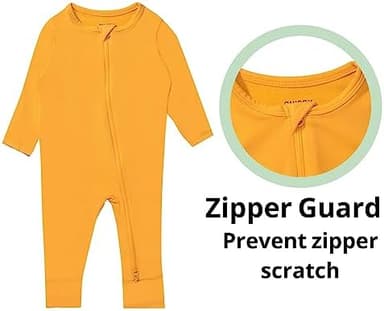 GUISBY Baby Footless Rompers, Rayon Pajamas 2 Way Zipper with Long Sleeve Sleeper - Image 3