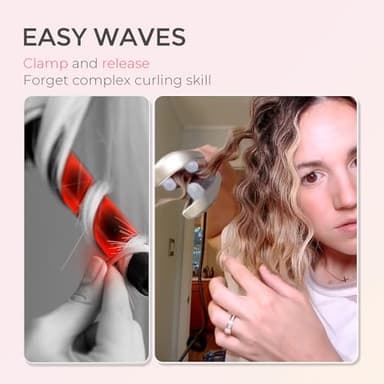 Curling Iron Hair Crimper Waver - TYMO ROVY Beach Waves Curling Wand, Ionic Deep Waver Hair Curler Tool with Ceramic 3 Barrel for Women, Dual Voltage, Anti-Scald, Easy to Use, Elegant Gold, 1 Inch - Image 2