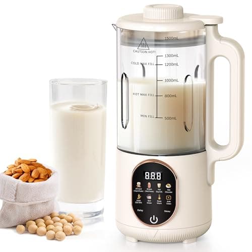 50oz Nut Milk Maker, 10 in 1 Automatic Nut Milk Maker with 20 Blades,Almond Milk Machine,Plant Based Milks Homemade Oat,Chowder,Juice,Soy Milk Machine with Delay Start,Boil Water,Keep Warm& Auto Clean - Image 1