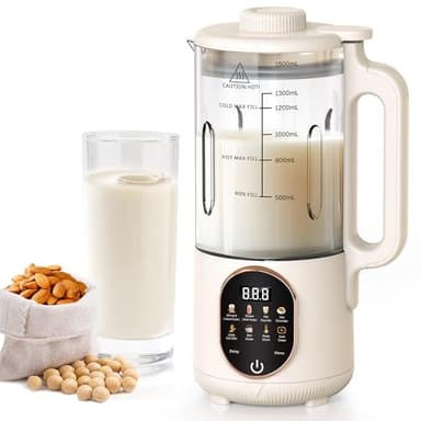 50oz Nut Milk Maker, 10 in 1 Automatic Nut Milk Maker with 20 Blades,Almond Milk Machine,Plant Based Milks Homemade Oat,Chowder,Juice,Soy Milk Machine with Delay Start,Boil Water,Keep Warm& Auto Clean - Image 1