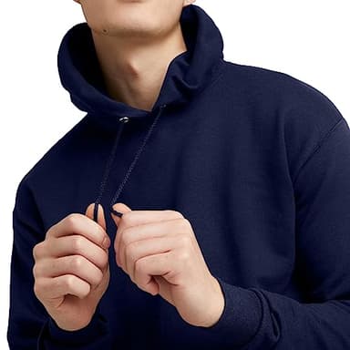 Hanes Men's Pullover EcoSmart Hooded Sweatshirt, Navy, Large - Image 5