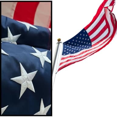 American Flag, 3x5 Ft, Extreme Heavy Duty 200D Pure Nylon, Double Sided, Outdoor Use, Embroidered, Extreme Weather, Full size US Flag with Free Pledge of Allegiance Cardstock - Nova Christian Brand - Image 6