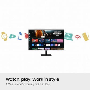 SAMSUNG 32-Inch M7 (M70D) Series 4K UHD Smart Monitor with Streaming TV, Speakers, HDR10, USB-C, Multiple Ports, Gaming Hub, SolarCell Remote, Vision Accessibility Tools, LS32DM702UNXGO, 2024, Black - Image 5