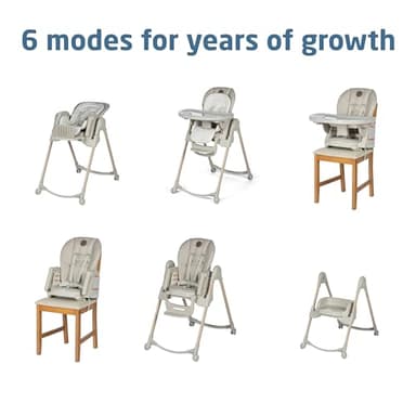 Maxi-Cosi Minla 6-in-1 High Chair for Babies & Toddlers, Portable Foldable Highchair, EcoCare Fabric, 9 Heights, 5 Reclines, 4 Tray Positions, Classic Oat - Image 5
