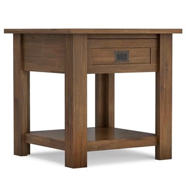 SIMPLIHOME Monroe SOLID ACACIA WOOD 22 inch Wide Square Rustic End Table in Rustic Natural Aged Brown for the Living Room and Bedroom - Image 7