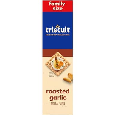 Triscuit Roasted Garlic Whole Grain Wheat Crackers, Lunch Snacks, Bulk Snack Crackers, Family Size, 6 - 12.5 oz Boxes - Image 17