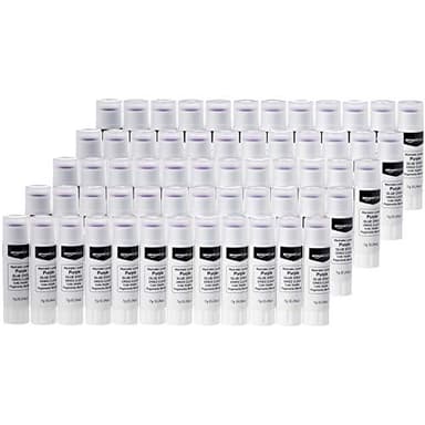 Amazon Basics Purple Washable School Glue Sticks, Dries Clear, Non-Toxic, 0.24-oz Stick, 60-Pack - Image 1