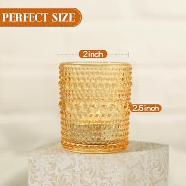 36 Pack Glass Votive Candle Holders Bulk, Gold Vintage Tea Light Candle Holder for Floating Candle, Tealight Candle Holder for Table Centerpieces Home Bridal Birthday Wedding (36) - Image 2