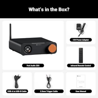 Fosi Audio ZD3 Desktop DAC Preamp, Fully Balanced Digital to Analog Audio Converter with ES9039Q2M for Home Stereo Amplifier, Bluetooth/USB/Optical/Coax/TV HDMI ARC Input, XLR/RCA Output with Remote - Image 7